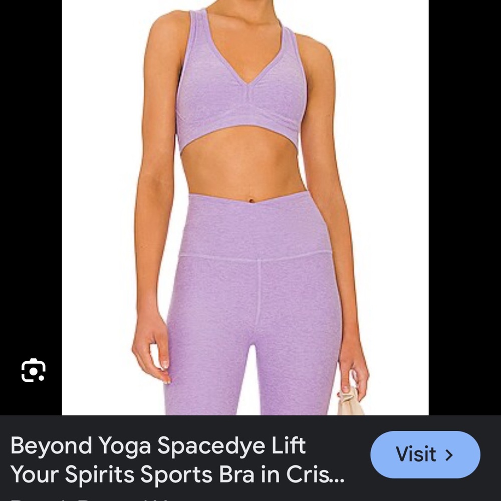 Beyond Yoga lavender space dye bra + leggings XS